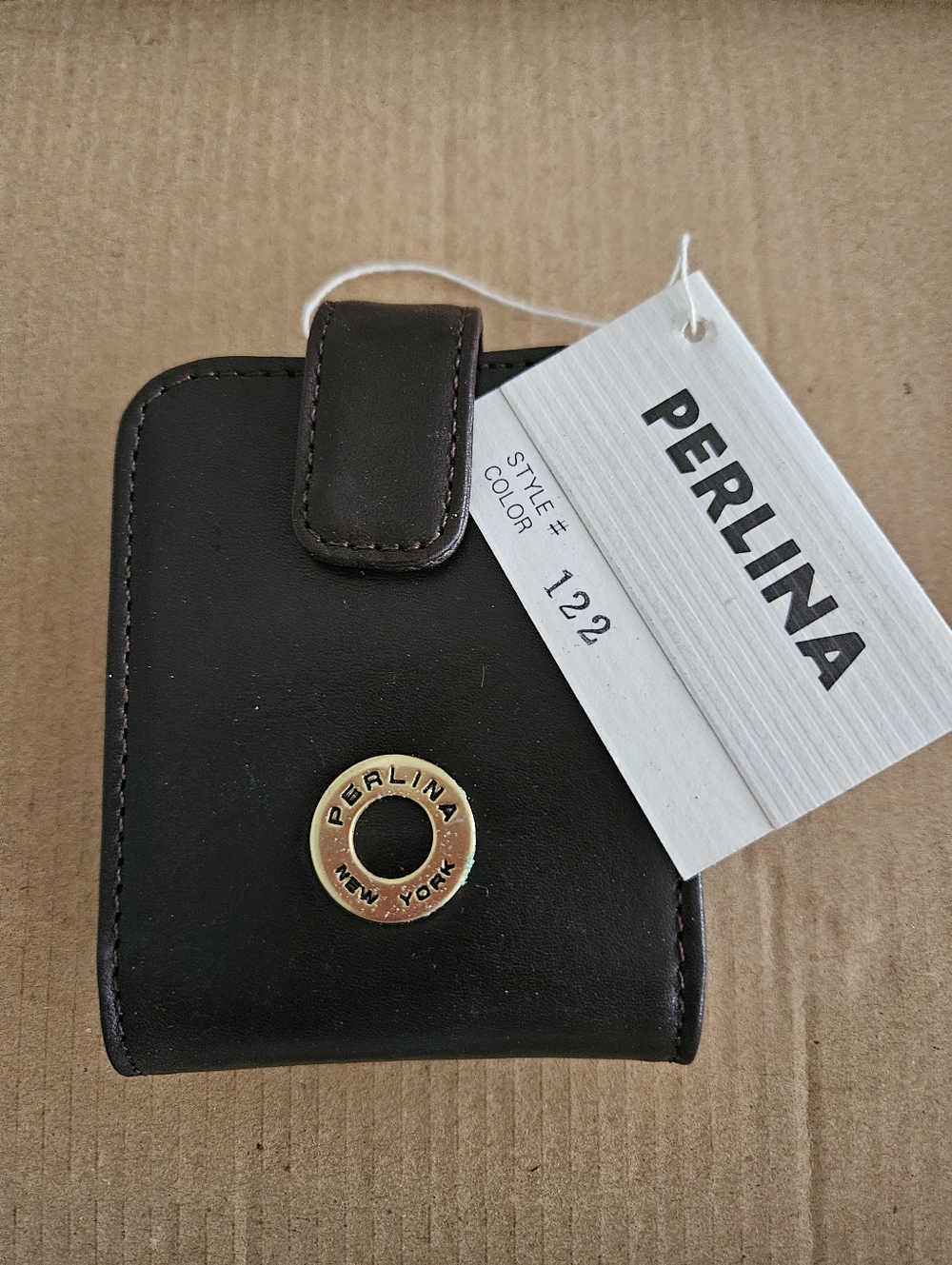 Perlina Black Leather Lip Stick Case With Mirror  Will Hold 2 Lipsticks $15 NWT